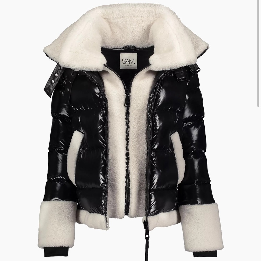 Sam Heidi Shearling Bib Puffer Jacket